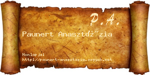 Paunert Anasztázia névjegykártya